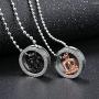 U365 Matching Couples Necklace His & Her Titanium Steel Eternal Love Promise Pendant Set for Men Women