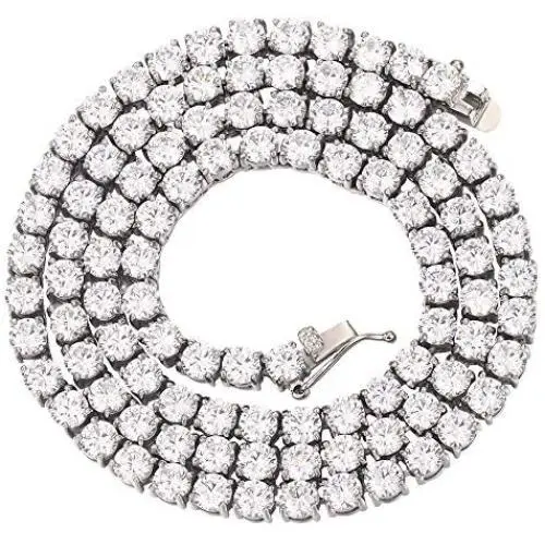 GOLD IDEA JEWELRY Hip Hop 1 Row Iced Out Tennis Chain Stainless Steel-4mm/5mm AAA+ Cubic Zirconia Diamond Tennis Necklace & Bracelet for Men Women 8-26’ GOLD IDEA JEWELRY Hip Hop 1 Row Iced Out Tennis Chain Stainless Steel-4mm/5mm AAA+ Cubic Zirconia Diamond Tennis Necklace & Bracelet for Men Women 8-26’