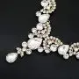 CSY Elegant Crystal Necklace Earrings Bracelet Ring Bridal Wedding Party Costume Jewelry Sets for Brides Women CSY Elegant Crystal Necklace Earrings Bracelet Ring Bridal Wedding Party Costume Jewelry Sets for Brides Women