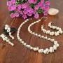 EVER FAITH Simulated Pearl Crystal Bridal Necklace Earrings Bracelet Set Clear EVER FAITH Simulated Pearl Crystal Bridal Necklace Earrings Bracelet Set Clear