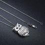 MEDWISE Locket Necklace That Holds Pictures 925 Sterling Silver Cute Wisdom Owl Style Photo Locket Necklace Gifts for Women Girls,3/4 Inch X 3/4 Inch- Includes 18 inch Box Chain
