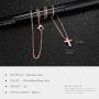 TEMICO Tiny Simple Cross Pendant for Children Boys Girls Stainless Steel Small Necklace with 16'' Chain