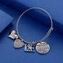 Lcbulu Sister Bracelet Sister Gifts from Sister - Side by Side or Miles Apart We are Sisters Connected by The Heart Bracelet for Sister from Sister