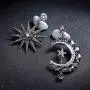 Exaggerated Luxury Sun Moon Stars Drop Earrings Rhinestone Punk Earrings for Women Jewelry Golden Boho Vintage Earrings