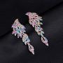 mecresh Angel Wings Vintage Style Wedding Crystal Rhinestone Cluster Chandelier Hollow Dangle Earrings