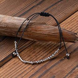 yfstyle Morse Code Bracelets for Women Men Teen Girls Best Friend Bracelets Adjustable Silver Beads on Silk Code Friendship Bracelet Inspirational Gift for Birthday/Anniversary/Graduation