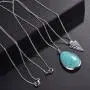 Lux Accessories Womens Stone Teardrop & Arrowhead Double Layered Necklace Set Lux Accessories Womens Stone Teardrop & Arrowhead Double Layered Necklace Set