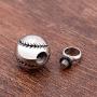 HOUSWEETY Baseball Stainless Steel Round Urn Pendant Necklace Memorial Ash Keepsake Cremation Jewelry (Gift Bag)