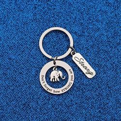 WUSUANED Inspirational Keychain Never Forget How Strong You Are Keychain With Strong Charm Graduation Gift