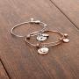 Baubelle Expandable Inspirational Stackable Charm Bracelet “Be Thankful, Brave, Happy, True, Compassionate, Strong''