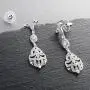 Mariell 1920s CZ Dangle Vintage Wedding Earrings for Brides - Genuine Platinum Plated Antique Jewelry