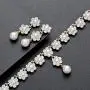 HapiBuy Crystal Pearl floral Design Wedding Jewelry Set Necklace and Earring for Women and Brides Gold Color HapiBuy Crystal Pearl floral Design Wedding Jewelry Set Necklace and Earring for Women and Brides Gold Color