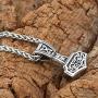 GuoShuang Nordic Viking Mjolnir Thor Hammer Valknut Stainless Steel Necklace for Men with Valknut Gift Bag