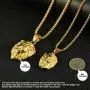 Jewelry Kingdom 1 Gold Lion Necklace Pendant for Men Women 18K Plated CZ Diamond with 24'' Stainless Steel Rope Chain (Medium Head Size) Jewelry Kingdom 1 Gold Lion Necklace Pendant for Men Women 18K Plated CZ Diamond with 24'' Stainless Steel Rope Chain (Medium Head Size)
