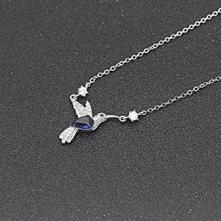 Ginger Lyne Collection Hummingbird Sterling Silver Blue CZ Adjustable Chain Bracelet