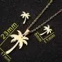 MIXIA Stainless Steel Hawaii Tropical Plant Pendant Necklace for Women Coconut Palm Tree Stud Earrings Beach Set Jewelry MIXIA Stainless Steel Hawaii Tropical Plant Pendant Necklace for Women Coconut Palm Tree Stud Earrings Beach Set Jewelry