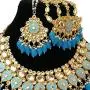 Finekraft Meena Kundan Bridal Wedding Designer Gold Plated Pearls Necklace Jewelry Set Finekraft Meena Kundan Bridal Wedding Designer Gold Plated Pearls Necklace Jewelry Set