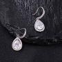 Mycitta Crystal Wedding Bridal Jewelry Set Teardrop Pendant Necklace Drop Dangle Earrings Set for Bride Bridesmaids Mother of Bride Prom Party Formal Jewelry Set for Women
