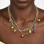 Gold Plated Colorful Fruits Pendant Charms Chain Necklace for Women Girls Teen Girls