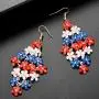 Lux Accessories Xmas Christmas Holiday Red Blue White Acrylic Flower Layered Goldone Dangle Earrings Lux Accessories Xmas Christmas Holiday Red Blue White Acrylic Flower Layered Goldone Dangle Earrings