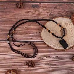 Natural Black Tourmaline Stone Necklace Crystal Black Tourmaline Pendant Original Stone Ore Jewelry Accessories