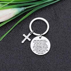 CYTING Inspirational Keychain May God Give Rainbow for Every Storm Irish Blessing Keychain Graduation Gift Encouragement Gift for Her