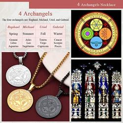 FaithHeart Archangels Sigil Talisman Necklace, Stainelss Steel The Sigil of Michael/Gabriel/Raphael/CAMAEL/ZADKIEL/ANAEL/CASSIEL Amulet Medal Pendant Jewelry for Women Men, Personalized Custom