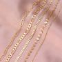 Dainty Layered Gold Chain Bracelet for Women 14K Gold Plated Handmade Adjustable Bracelet Satellite Beads Oval Mariner Figaro Link Chain Bracelets Minimalist Layering Stacking Jewelry Gift for Women