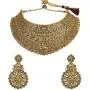 MUCH-MORE Indian Bollywood Amazon Bridal Necklace Earring with Maang Tikka Gold Tone Jewelry MUCH-MORE Indian Bollywood Amazon Bridal Necklace Earring with Maang Tikka Gold Tone Jewelry