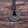 HAQUIL Viking Runes Necklace - Metal Alloy, Norse Runic Coin Talisman Pendant - PU Leather Cord, 19.7'' HAQUIL Viking Runes Necklace - Metal Alloy, Norse Runic Coin Talisman Pendant - PU Leather Cord, 19.7''