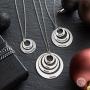 MyNameNecklace Personalized Engraved 3 Round Discs Circle Names Necklace - Mom Wife- Mother Day Jewelry Gift