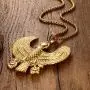 Mgutillart Hip Hop Plated 18K Gold Stainless Steel Egyptian Horus Eagle Pendant Necklace Mgutillart Hip Hop Plated 18K Gold Stainless Steel Egyptian Horus Eagle Pendant Necklace