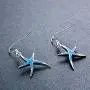 KOEDLN Starfish Necklace Earrings Jewelry Set with Blue Purple Opal Ocean Sea Animal Beach Jewelry for Women Girls KOEDLN Starfish Necklace Earrings Jewelry Set with Blue Purple Opal Ocean Sea Animal Beach Jewelry for Women Girls