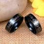 fashionlife2018 Couple Rings Wedding Band Anniversary Engagement His and Her Promise Ring His Crazy Her Weirdo Black Titanium Steel Ring 6mm