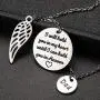 Joycuff Personalized Memorial Necklace Sympathy Gifts for Women Teen Girls Loss of Dad Mom Husband Remembrance Jewelry Angel Wings Silver Stainless Steel Pendant
