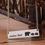Zuo Bao Sweet Mama Bear Bar Necklace Mother Necklace Mama Bear Jewelry for New Mom