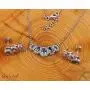 Real 925 Sterling Silver with Natural Sky Blue Tear-Drop Topaz Necklace & Earrings Set