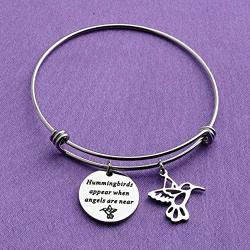 BAUNA Hummingbirds Brcelet Memorial Gifts Hummingbirds Appear When Angels are Near Sympathy Gift for Her