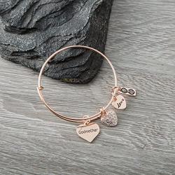 Godmother Bangle Bracelet- Godmother Gift- Rose Gold Godmother Jewelry- Gift from Godchild