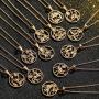 yfstyle 12 Zodiac Necklaces for Women Girls 18k Gold Plated Constellation Coin Pendant Horoscope Necklace Adjustable Scorpion Aquarius Leo Gift for Her Birthday Valentine’s Day Gifts
