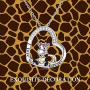 AOBOCO Cute Giraffe Necklace Sterling Silver Crescent Moon Heart Giraffe Pendant Embellished with Crystals from Austria - I Love You Forever, Birthday Anniversary Giraffe Jewelry Gifts for Women