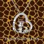 AOBOCO Cute Giraffe Necklace Sterling Silver Crescent Moon Heart Giraffe Pendant Embellished with Crystals from Austria - I Love You Forever, Birthday Anniversary Giraffe Jewelry Gifts for Women