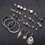 CASSIECA 59 Pairs Assorted Stud Earrings Set Multiple Simple Cute Dangle Hoops Earrings Set for Women Ball Studs Mixed Boho Jewelry Set