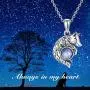 Wolf Pendant Necklace 925 Sterling Silver Moonstone Necklace Wolf Lovers Jewelry for Women Girl Wolf Pendant Necklace 925 Sterling Silver Moonstone Necklace Wolf Lovers Jewelry for Women Girl