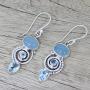 NOVICA Blue Topaz and Chalcedony .925 Sterling Silver Dangle Earrings Sentimental Journey