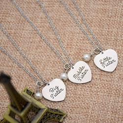 O.RIYA 3 Best Friend Necklace, Sister Gifts Necklac Keychain Jewelry,Bridesmaid Jewelry, Big Middle Little Sister Necklace Set,Three Best Friends, Personalise Necklaces