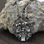 CANNE Odin Thors Hammer Mjolnir Raven Wolf Viking Norse Celtic Pendant Necklace Nordic Rune Amulet Classic Jewelry with 24 inch Chain
