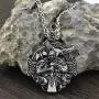 CANNE Odin Thors Hammer Mjolnir Raven Wolf Viking Norse Celtic Pendant Necklace Nordic Rune Amulet Classic Jewelry with 24 inch Chain