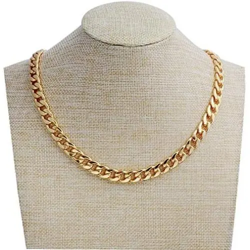 Tool Station Gold Chain, 24'' Gold Necklace, Necklace for Men, Feel Real Solid 18k Gold Plated Fake Chain Necklace 24'' 10mm Tool Station Gold Chain, 24'' Gold Necklace, Necklace for Men, Feel Real Solid 18k Gold Plated Fake Chain Necklace 24'' 10mm