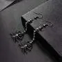 Lux Accessories Halloween Black Hanging Spider Rhinestones Hook Dangle Earrings